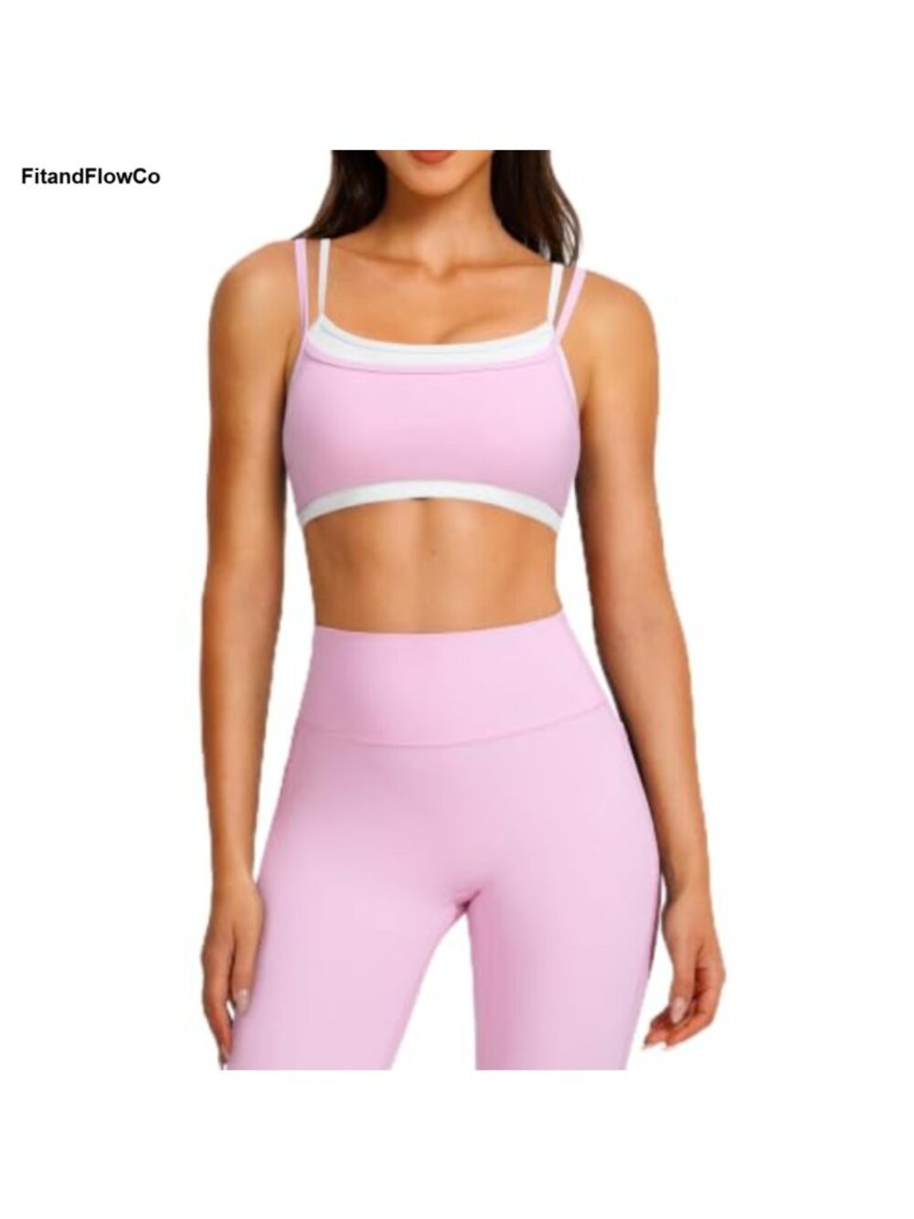 2 Piece Workout Set Strappy Padded Sports Bra Booty Leggings Gym Set